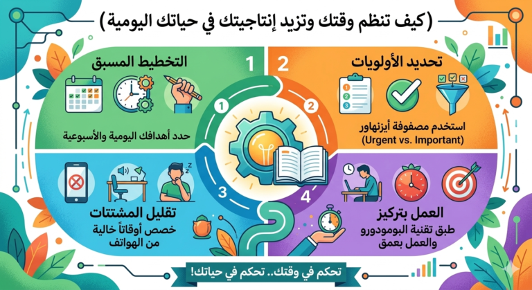 كيف تنظم وقتك وتزيد إنتاجيتك في حياتك اليومية